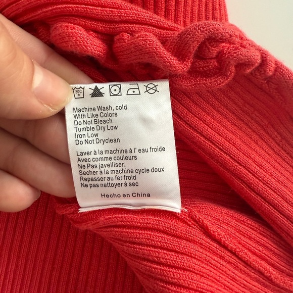 NWT Find Me Now Charlie Ruffle Knit Dress Small S Coral Transitional Fall - Picture 11 of 12